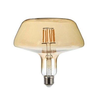 E27 8W LED filament pære - Amber glass, 620lm, 1800K, 300° lysspredning