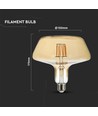 E27 8W LED filament pære - Amber glass, 620lm, 1800K, 300° lysspredning