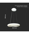 60cm 36W CCT dimbar designer pendel - Rund, 3900lm, inkl. fjernkontroll, 3 års garanti