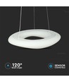 60cm 36W CCT dimbar designer pendel - Rund, 3900lm, inkl. fjernkontroll, 3 års garanti