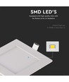 6W Firkantet LED innfellingspanel - 490lm, 6400K, Hull: 11cm, Mål: 12x12cm, inkl. driver