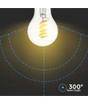 E27 4W LED spiral filament pære - GLS, klart glass, 300lm, varm hvit, erstatter 28W