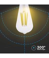E27 4W LED filament pære - ST64, 840lm, klart glass, 3000K, varm hvit