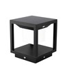 2W LED solcelle bedlampe med sensor - IP65, 3000K, sort, 14x14cm, 3 års garanti
