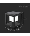 2W LED solcelle bedlampe med sensor - IP65, 3000K, sort, 14x14cm, 3 års garanti