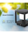 2W LED solcelle bedlampe med sensor - IP65, 3000K, sort, 14x14cm, 3 års garanti
