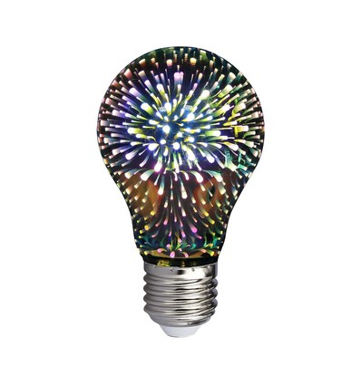 E27 3W LED-pære - A60, 3D stjerneeffekt