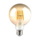 V-Tac G95 8W LED globepære - Kulltråd, Ø9,5 cm, ravfarget glass, ekstra varm hvit, 2200K, E27