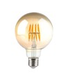 V-Tac G95 8W LED globepære - Kulltråd, Ø9,5 cm, ravfarget glass, ekstra varm hvit, 2200K, E27