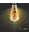 E27 4,8W dimbar LED filament pære - ST64, Amber glass, 1800K, Vintage lys