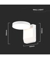 17W Rund LED vegglampe - IP65, hvit, 2500lm, 3000K, fasadebelysning