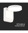 17W Rund LED vegglampe - IP65, hvit, 2500lm, 3000K, fasadebelysning