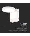 17W Rund LED vegglampe - IP65, hvit, 2500lm, 3000K, fasadebelysning