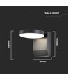 17W Vegglampe - LED, 3000K, Sort hus, Rund, IP65