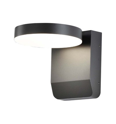 17W Rund LED vegglampe - 2480lm, IP65, sort, 4000K, utendørs fasadebelysning