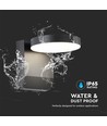 17W Rund LED vegglampe - 2480lm, IP65, sort, 4000K, utendørs fasadebelysning