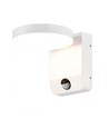 17W LED vegglampe med sensor, rund - IP65, hvit, PIR bevegelsessensor, 2480lm, utendørs/innendørs