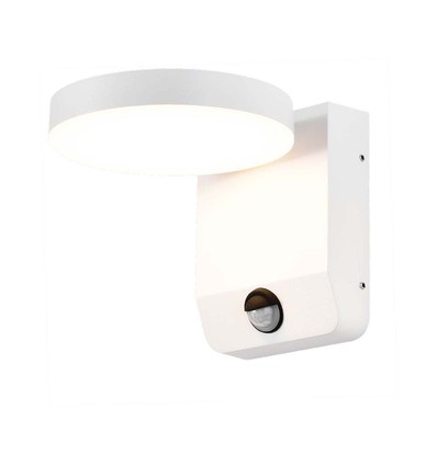 17W Rund LED vegglampe med sensor - IP65, 2480lm, hvit, PIR bevegelsessensor, 4000K