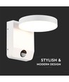 17W Rund LED vegglampe med sensor - IP65, 2480lm, hvit, PIR bevegelsessensor, 4000K