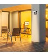17W LED vegglampe med sensor, rund - IP65, 4000K, sort, PIR sensor, utendørs, 2480lm
