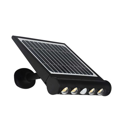 8W LED solcelle vegglampe med sensor - 950lm, 3000K, IP65, 4000mAh batteri