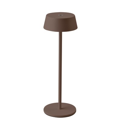 Oppladbar LED bordlampe inne/ute - Cortenfarget, touch-dimbar, IP54
