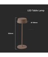 Oppladbar LED bordlampe inne/ute - Cortenfarget, touch-dimbar, IP54