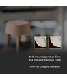 Oppladbar LED bordlampe inne/ute - Cortenfarget, touch-dimbar, IP54
