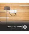 Oppladbar LED bordlampe inne/ute - Cortenfarget, touch-dimbar, IP54