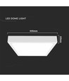 18W kvadratisk LED taklampe - IP44, 23x23cm, hvit kant, kald hvit, inkl. lyskilde