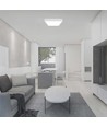 30W LED taklampe - 6500K, hvit kant, kvadratisk