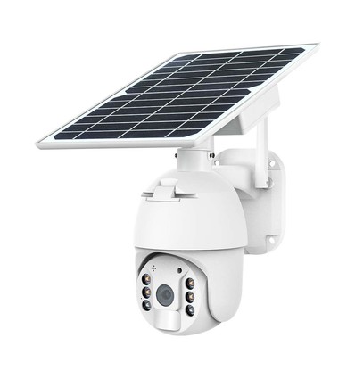 HD Smart 4G Solcelle PTZ kamera med PIR sensor - Full HD, 360° pan-tilt, hvit, inkl. solcellepanel