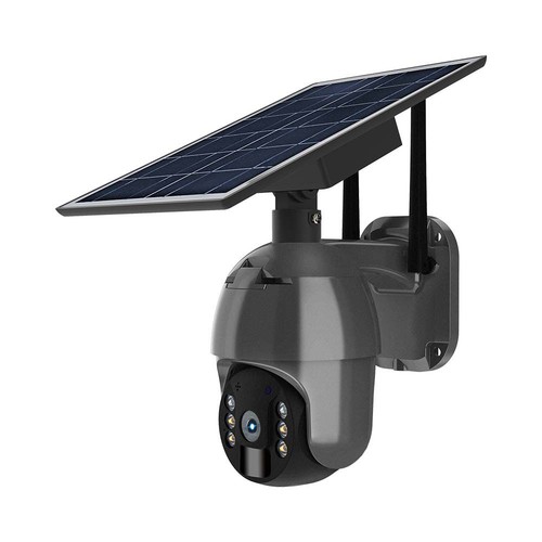 Utendørs WiFi PTZ solcelledrevet kamera - 360° Trygghet, Full HD & Fargenattesyn, IP65, Svart