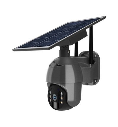 Utendørs WiFi PTZ solcelledrevet kamera - 360° Trygghet, Full HD & Fargenattesyn, IP65, Svart