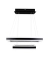 113W LED lysekrone, dimbar - 6300lm, 3000K, sort, Ø60/40cm, 360 grader, Triac dimbar