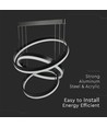 86W Soft Light Chandelier LED pendel - Sort, 3000K, dimbar, 360 grader lys, 3 års garanti