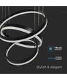86W Soft Light Chandelier LED pendel - Sort, 3000K, dimbar, 360 grader lys, 3 års garanti