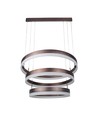 92W LED lysekrone pendel, 3-trinns dimbar - 4550lm, 3000K, kaffebrun aluminium, 360 grader lysspredning
