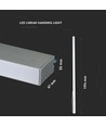 120cm 40W LED lysskinne med Samsung chip - Silver, 6400K, 120°, inkl. wireoppheng