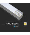 120cm 40W LED lysskinne med Samsung chip - Silver, 6400K, 120°, inkl. wireoppheng