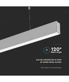 120cm 40W LED lysskinne med Samsung chip - Silver, 6400K, 120°, inkl. wireoppheng
