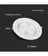 20W Ø17cm LED innfellingspanel - Samsung Chip, Hull: Ø14,5 cm, 6400K, hvit kant