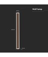 Vegglampe avlang Corten, LED 17W - 4000K, IP65, brukes inne og ute.