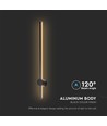 12W LED vegglampe, RA90 - IP65, sort, 1590lm, 4000K, 65cm høy