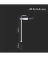 6W LED bedlampe / hagelampe, RA90 - Hvit, IP65, 4000K, 102,5cm høy, inkl. lyskilde