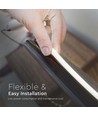 10m 12W/m 6500K Neon Flex LED strip - 24V, 360 grader, SMD 2835, 25mm, kald hvit
