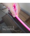 12W/m Neon Flex 24V - Rosa, 10m Rull