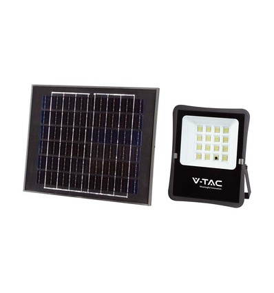 100W LED solar flomlys med solcelle - IP65, sort, fjernkontroll