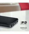 10000mAh Hurtiglader - Powerbank, Svart