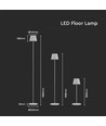 LED 4W lampe - 4400mA, batteri, 3000K, IP54, hvitt hus